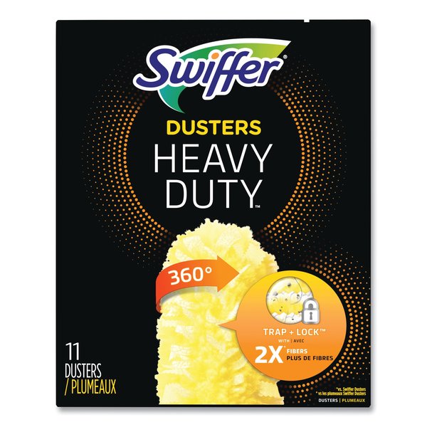 Swiffer Heavy Duty Dusters Refill, Dust Lock Fiber, 2" X 6", Yellow, PK33 99035